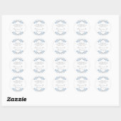 Sticker en Merci de Mariage bleu Dusty (Feuille)