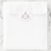 Sticker en Merci de Mariage de monogramme violet p (Sac)