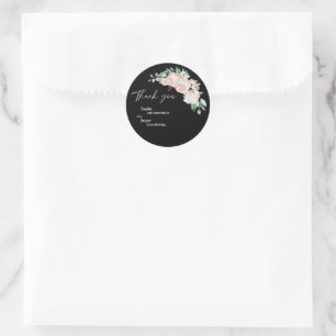 Sticker en Merci de Mariage noir flou