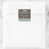 Sticker en Merci de Motif de Mint Green Chevron (Sac)