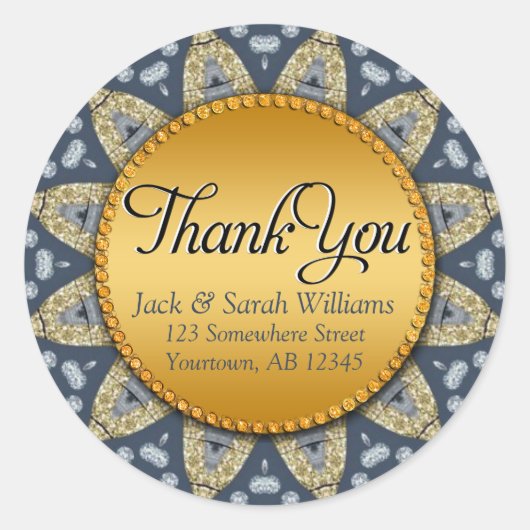 Sticker en Merci de tournesol bleu Rustique (Devant)