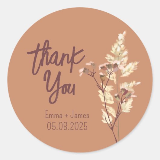 Sticker en Merci Fleur sauvage peint (Devant)