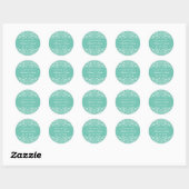 Sticker en Merci floral bleu turquoise (Feuille)