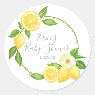 Sticker en Merci floral citron jaune Favoriser