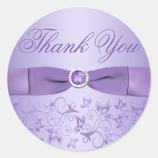 Sticker en Merci floral Lilac (Devant)