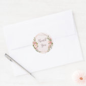 Sticker en Merci floral or Blush & Rose (Enveloppe)