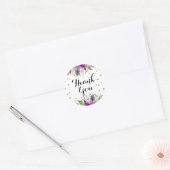 Sticker en Merci Floral Parties scintillant violet (Enveloppe)