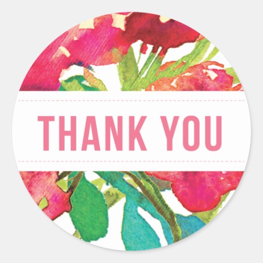 Sticker en Merci floral tropical (Devant)