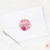 Sticker en Merci Ladybug - rose et vert (Enveloppe)