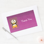 Sticker en Merci Magenta Penguin (Enveloppe)