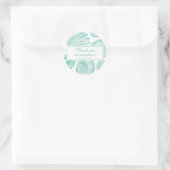 Sticker en Merci Mariage de coquillage Turquoise b (Sac)