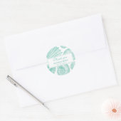 Sticker en Merci Mariage de coquillage Turquoise b (Enveloppe)