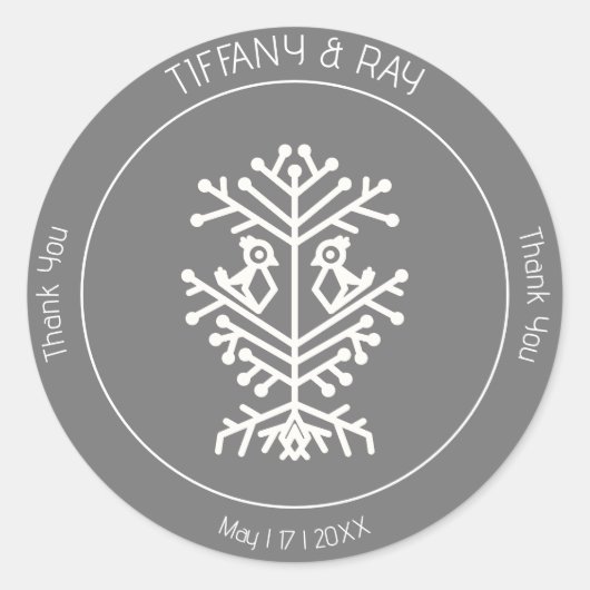 Sticker en Merci Mariage de l'arbre de vie (Devant)