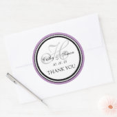 Sticker en Merci Mariage Lilac Grey Monogram H (Enveloppe)