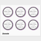 Sticker en Merci Mariage Lilac Grey Monogram H (Feuille)