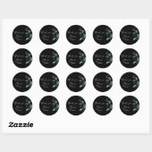 Sticker en Merci Mariage noir vert moderne (Feuille)