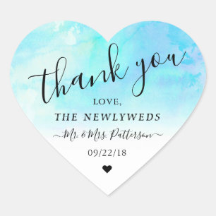 Sticker en Merci Mariage Ombre - Bleu