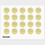 Sticker en Merci Mariage Ombre d'or bilingue (Feuille)