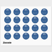 Sticker en Merci Mariage Royal Blue Fourche (Feuille)