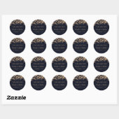 Sticker en Merci Mariage vintage Gold Navy (Feuille)