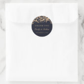 Sticker en Merci Mariage vintage Gold Navy (Sac)