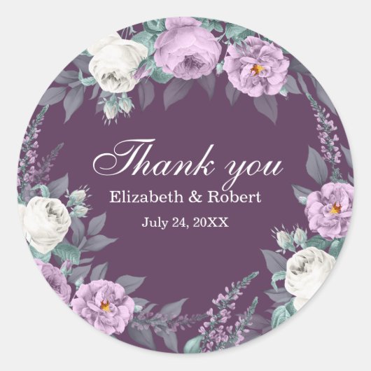 Sticker en Merci Mariage violet foncé (Devant)