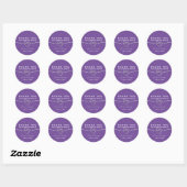 Sticker en Merci Mariage violet minimaliste (Feuille)