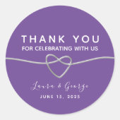 Sticker en Merci Mariage violet minimaliste (Devant)