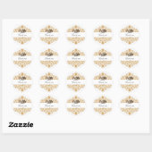 Sticker en Merci Mascarade en or Damask (Feuille)