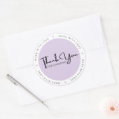 Sticker en Merci moderne violet et blanc (Enveloppe)