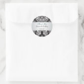 Sticker en Merci noir et blanc Damask (Sac)