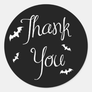 Sticker en Merci noir et blanc Halloween