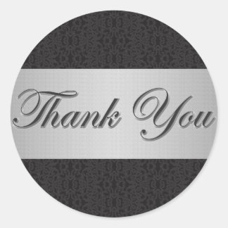 Sticker en Merci noir et dentelle et argent