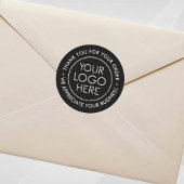 Sticker en Merci noir personnalisé avec logo