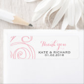 Sticker en Merci rose blanc pour Mariage (En situation)