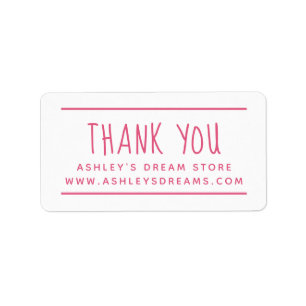 Sticker en Merci rose chaud simple pour petites en