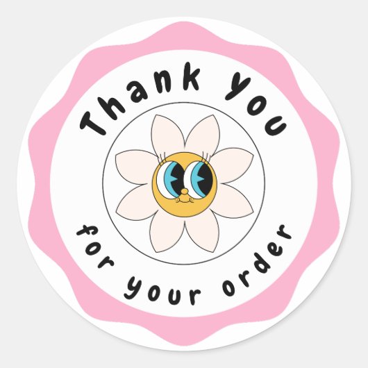 Sticker en Merci rose et blanc (Devant)