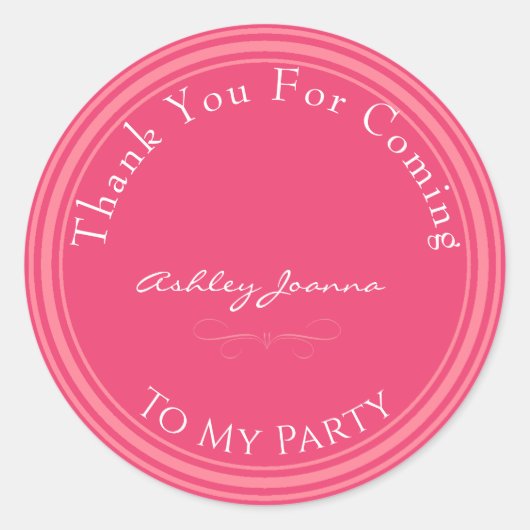 Sticker en Merci rose personnalisé (Devant)