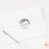Sticker en Merci Rose violet Floral (Enveloppe)