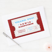 Sticker en Merci rouge blanc carnaval (Enveloppe)