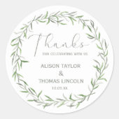 Sticker en Merci vert simple et élégant (Devant)