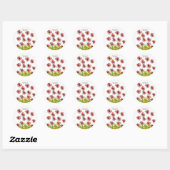 Sticker en Merci Whimsical Red Poppy Fleurs (Feuille)