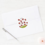 Sticker en Merci Whimsical Red Poppy Fleurs (Enveloppe)