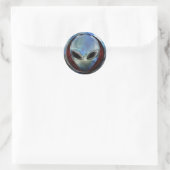 Sticker en métal Alien Head 03 (Sac)