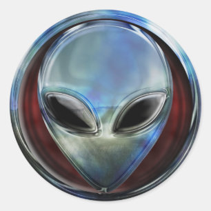 Sticker en métal Alien Head 03