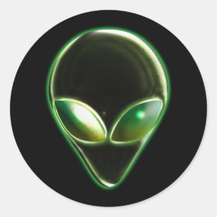 Sticker en métal Alien Head 04