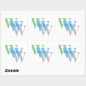 Sticker en monogramme gris-blanc minimal (Feuille)