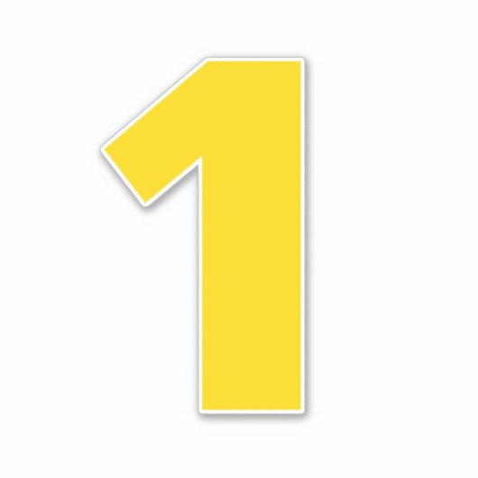 Sticker en or et blanc numéro un (Devant)