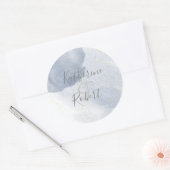 Sticker en or et Mariage bleu Dusty (Enveloppe)