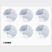 Sticker en or et Mariage bleu Dusty (Feuille)